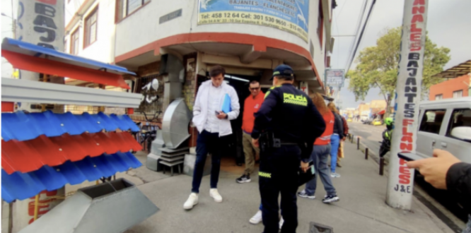 Operativo de control a comercios en el barrio Carmen, Tunjuelito