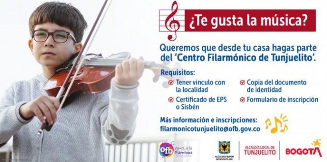Inscripciones abiertas Centro Filarmónico Tunjuelito