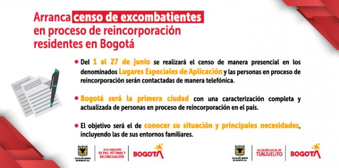 Pieza gráfica para censo de excombatientes