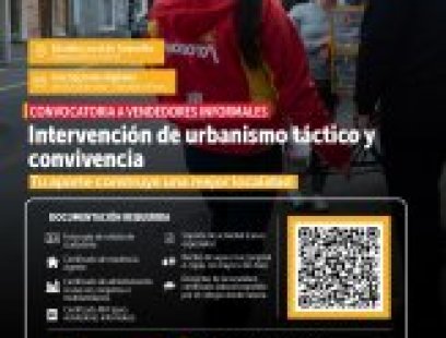 CONVOCATORIA A VENDEDORES INFORMALES Intervención de urbanismo táctico y convivencia